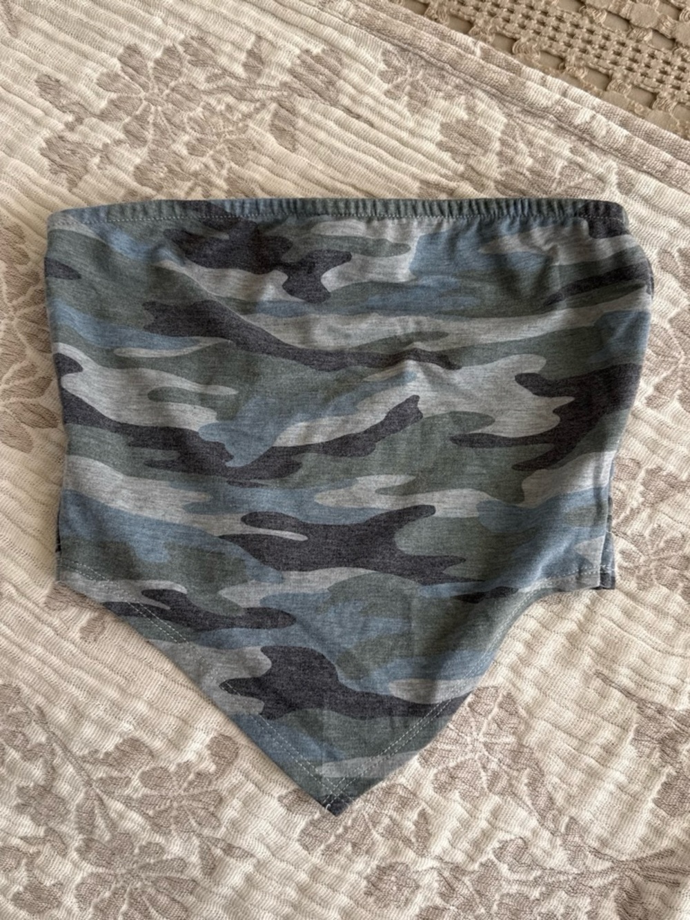 Three Bird Nest Camo Crop Tube Top